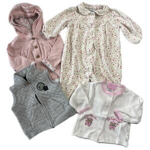 Girl's Infant Baby 6 - 9 Months Clothing Bundle Onesie, Vest and Cardigans